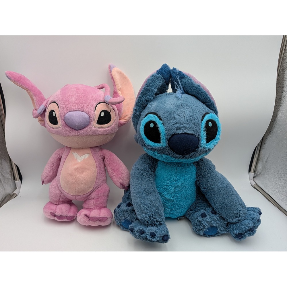 Disney‎ Plush Lot Lilo Stitch and Angel Blue Pink Stuffed Animals